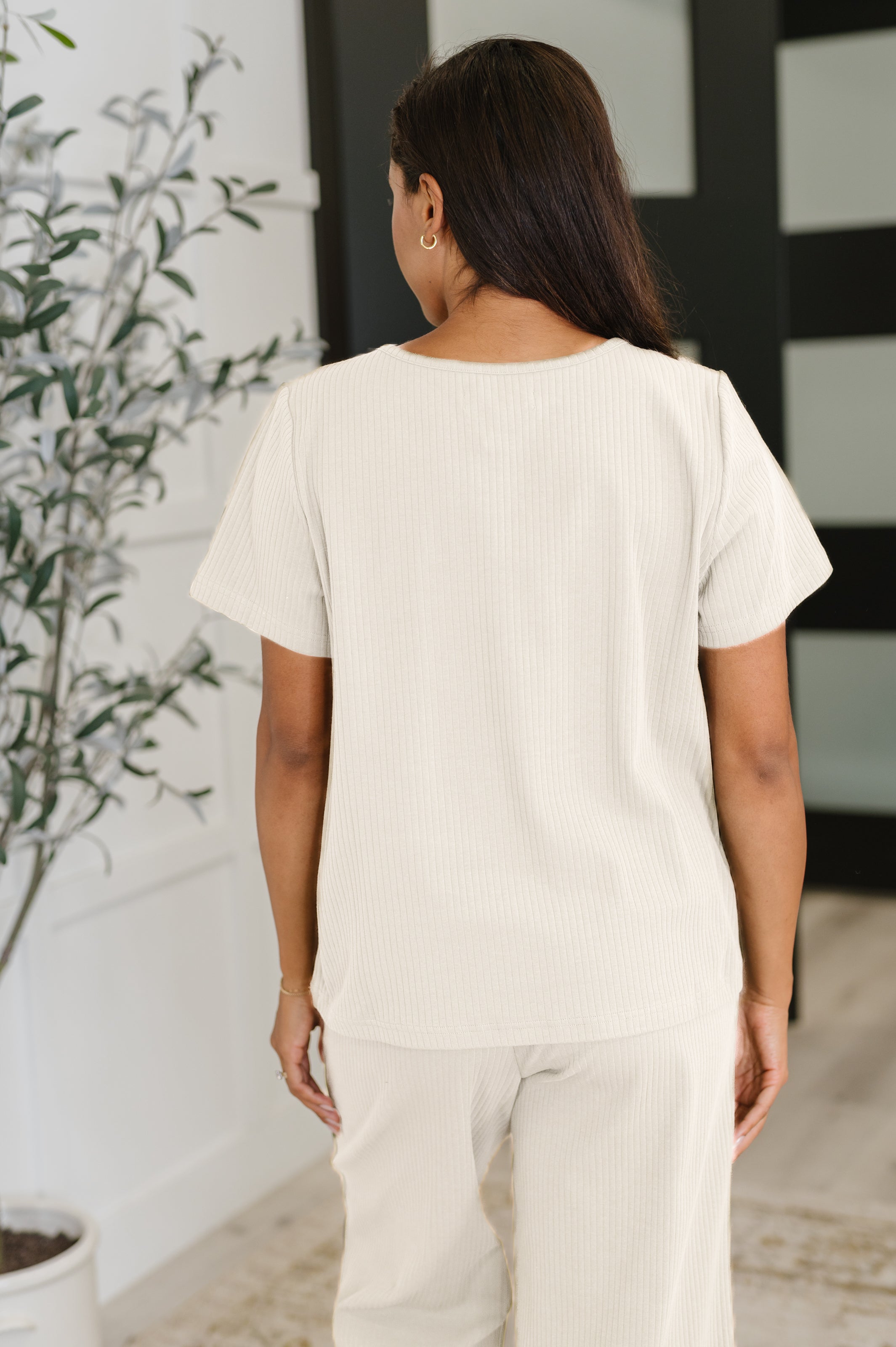 Thyme Boxy Tee in Cream